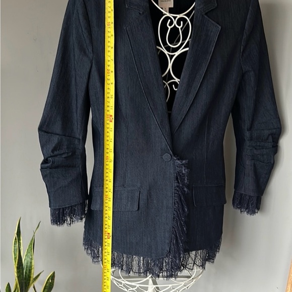 Cinq à Sept Navy Blazer with Lace Trim - Picture 13 of 14